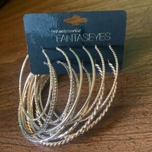*Clearance-Final* NWOT Don’t Just Accessorize Fantaseyes 6pc Hoops Earring set
